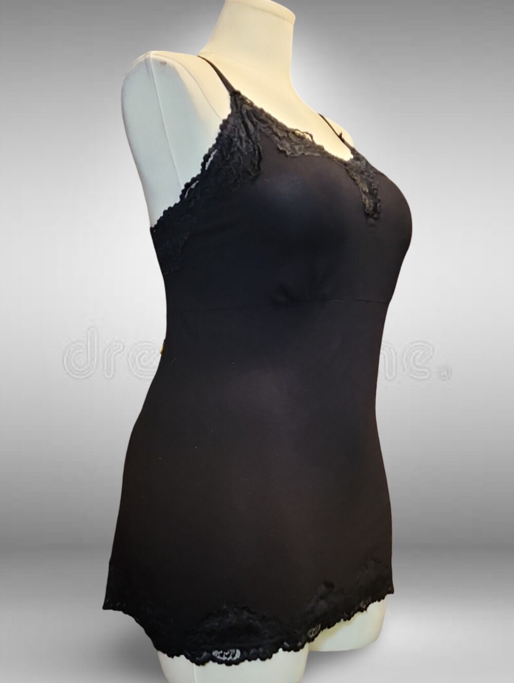 Lane Bryant Plus Black Lace Shaping Camisole 18/20 Adjustable Strap Rayon Blend - Picture 5 of 8